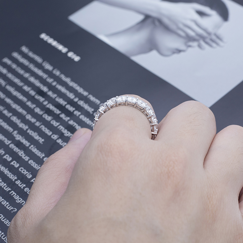Messi Jewelry - Messi Gems MS -483 18K Белые золотые украшения лучисто 14