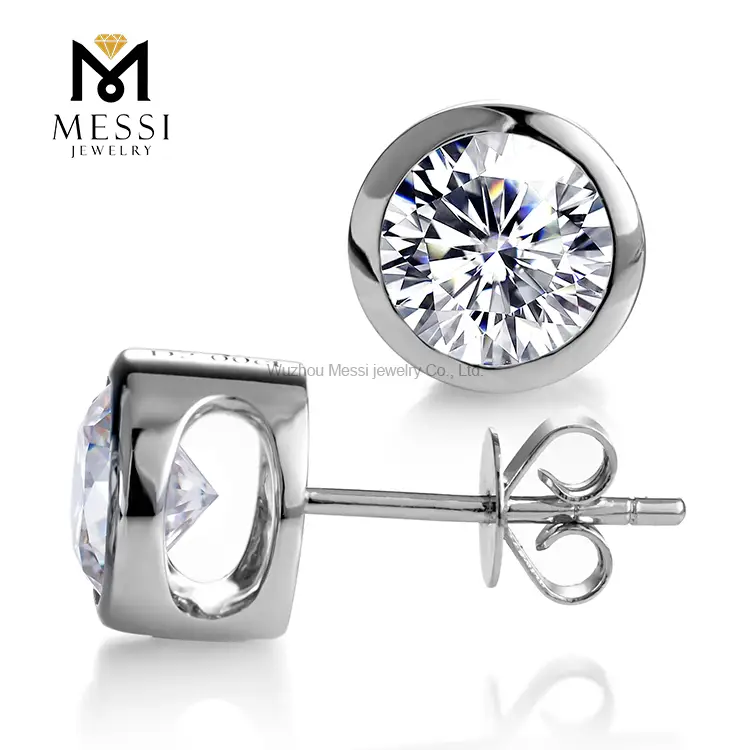 Gioielli Messi - Messi Jewelry Lab coltivata da 1,0 ct Cvd Hpht Diamond Woman 18K 14K Orecchini per bolling da laboratorio in oro bianco in oro bianco 1