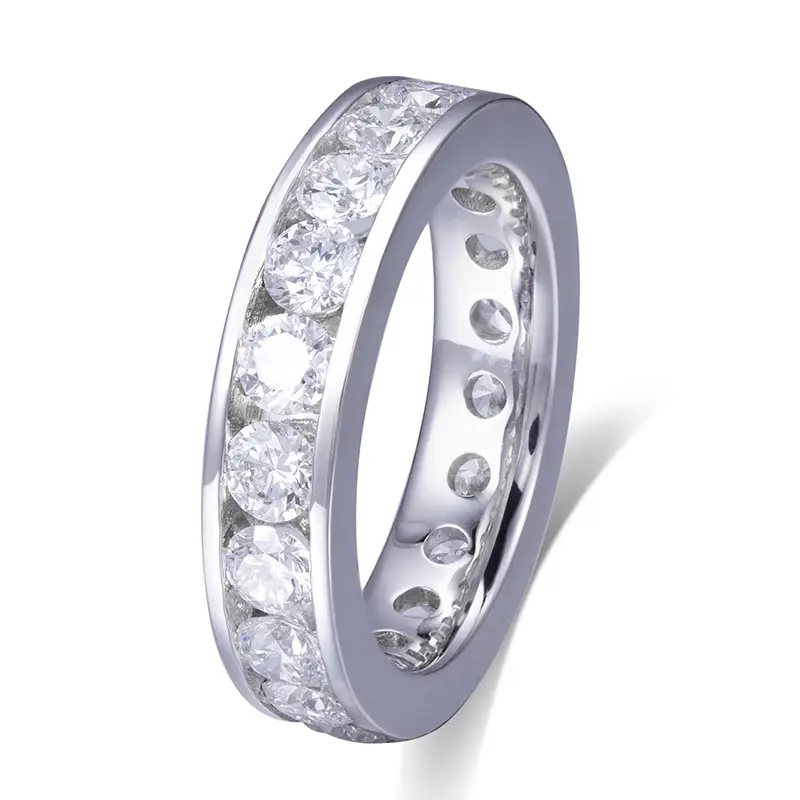 Customized MSR-462 3.2MM D VVS moissanite Diamond Ring 18K Gold band Ring manufacturers From China | Messi Jewelry 1