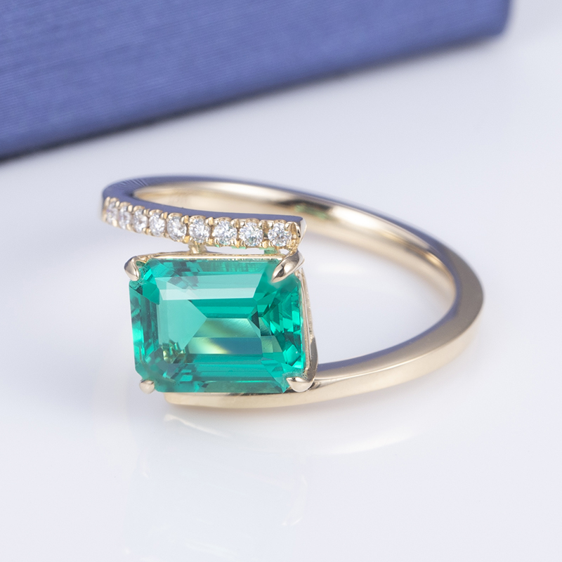 메시 쥬얼리 -MS -611 18K 골드 여성 패션 보석류 데프 라운드 컷 MOISSANITE SQUARE 에메랄드 링 링 8
