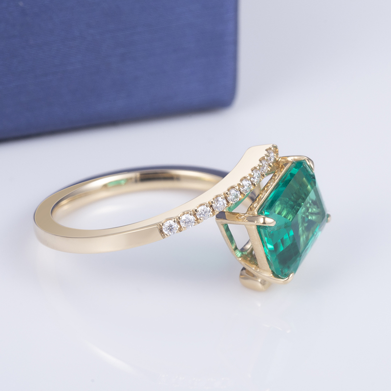 메시 쥬얼리 -MS -611 18K 골드 여성 패션 보석류 데프 라운드 컷 MOISSANITE SQUARE 에메랄드 링 링 9
