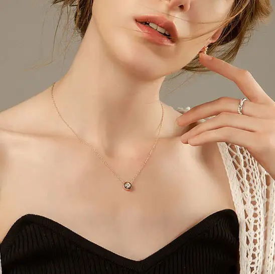 Rose Gold Lab Grown Diamond Necklace - High Quality & Affordable 6