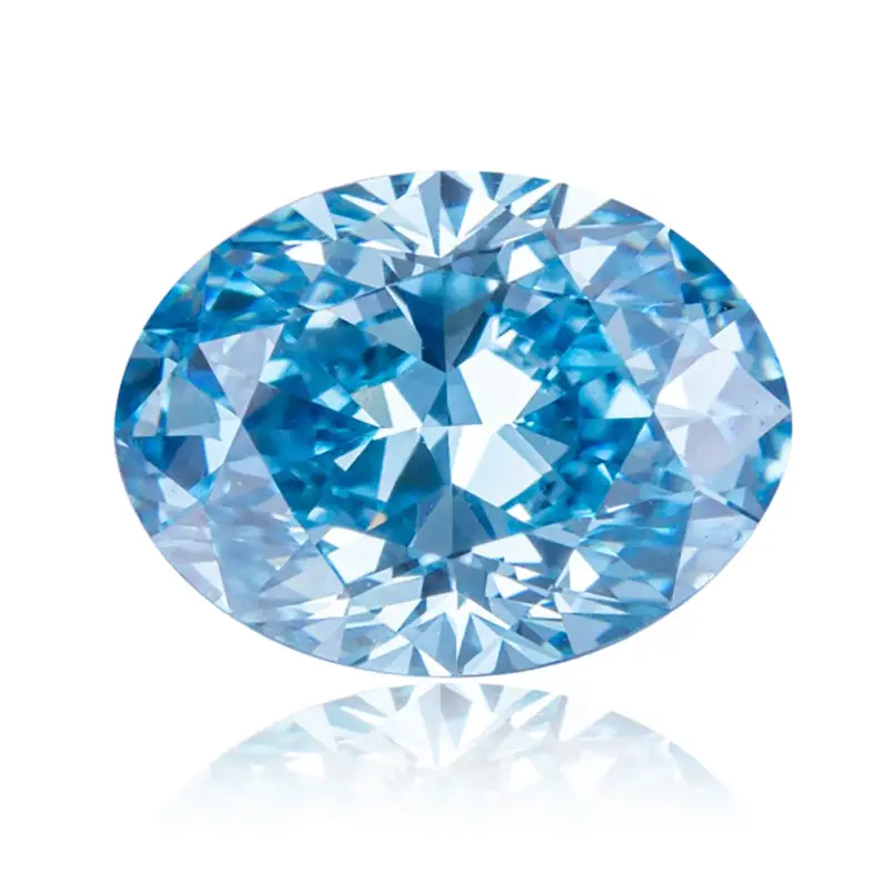Joyas Messi - 1ct 2ct oval vs VVS Laboratorio de color azul suelto Diamantes cultivados CVD Azul 1