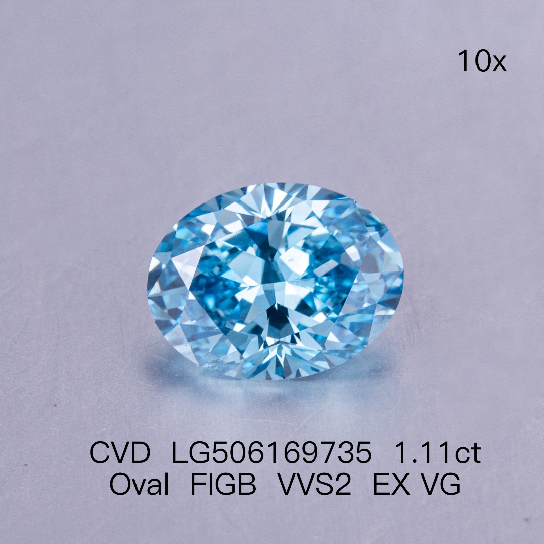 Messi Alahas - 1ct 2ct Oval VS VVS Loose Blue Lab Grown Diamonds CVD Blue 10