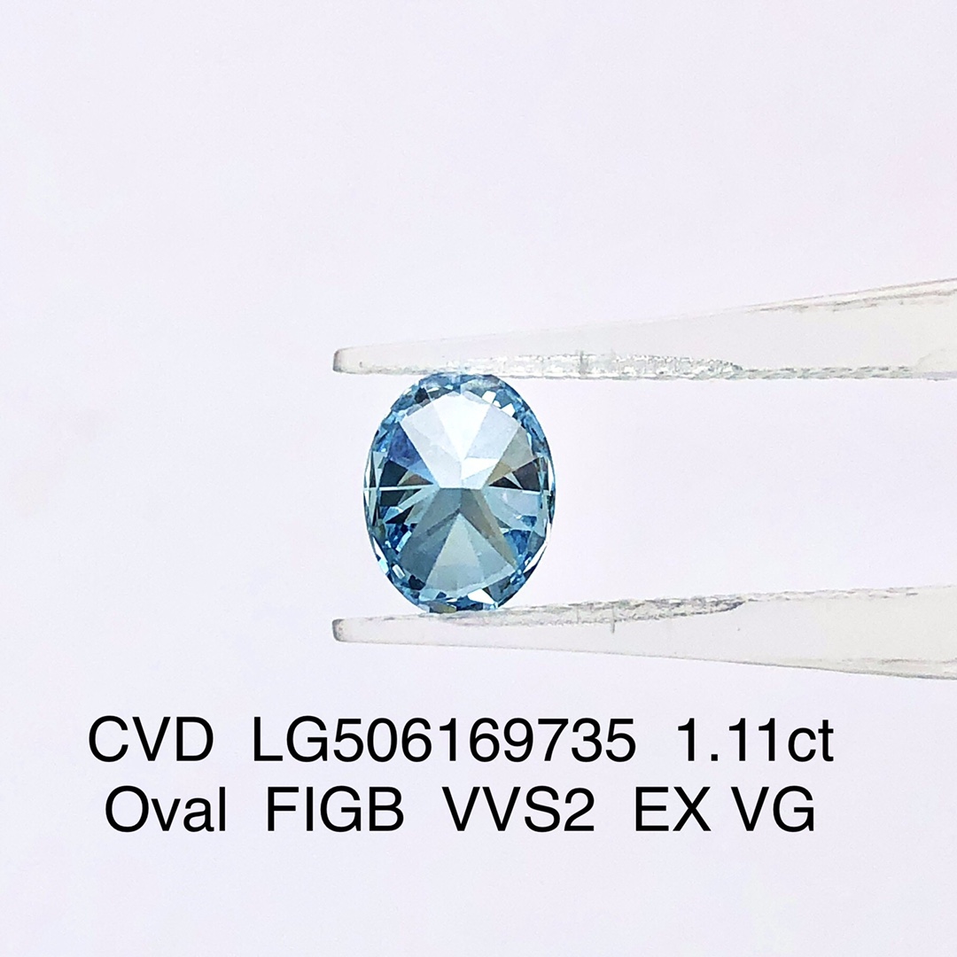 Messi Alahas - 1ct 2ct Oval VS VVS Loose Blue Lab Grown Diamonds CVD Blue 12