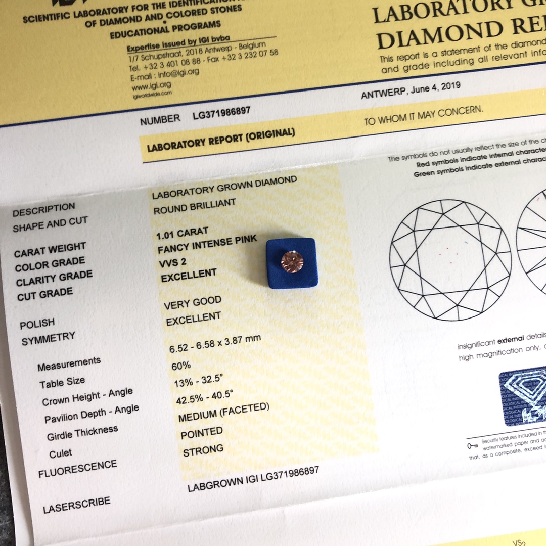 Messi Jewelry - Messi jewelry customize men made fancy colored red diamond lab grown pink diamonds Pink 9