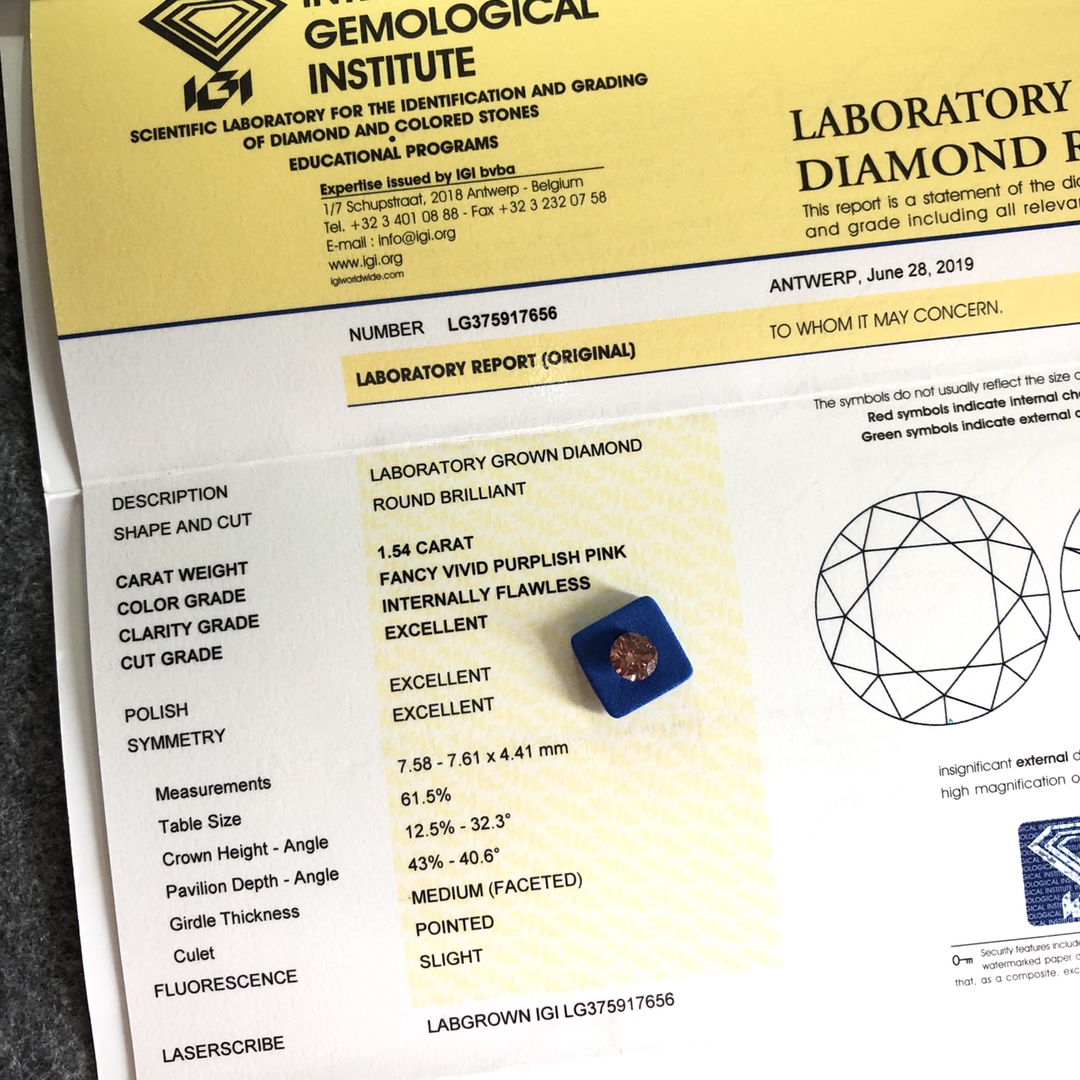 Messi Jewelry - Messi jewelry customize men made fancy colored red diamond lab grown pink diamonds Pink 13