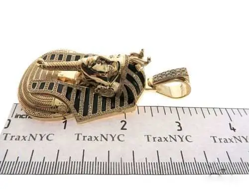 Custom 10K Gold Pharaoh Pendant with Lab Diamonds - Hip Hop Gold Pendants 3