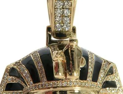 Custom 10K Gold Pharaoh Pendant with Lab Diamonds - Hip Hop Gold Pendants 4
