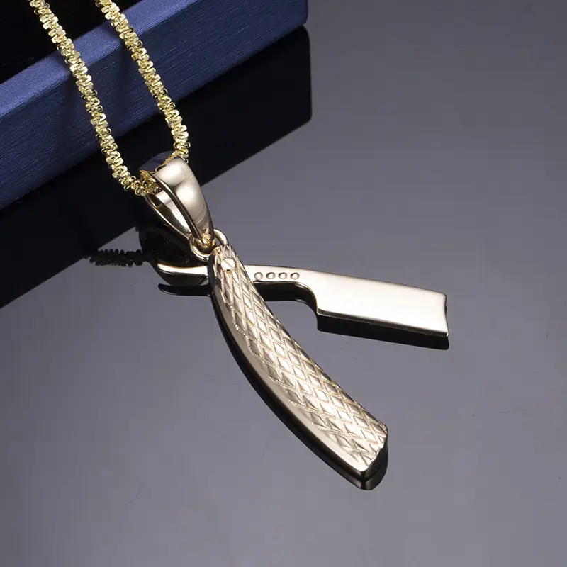 Messi Jewelry - Messi Jewelry 14k yellow Gold decoration pendant with high quality classic vintage style solid gold pendant Custom Jewelry 1