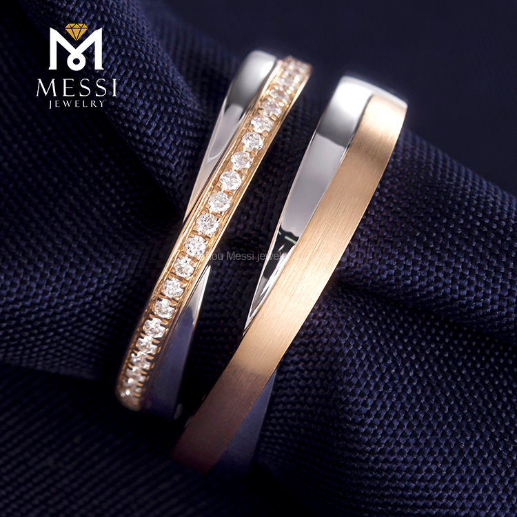 Messi Jewelry - Messi Jewelry diamond rings in 18k white and ros gold couple rings cross bands wedding engagement rings Wedding Band 16