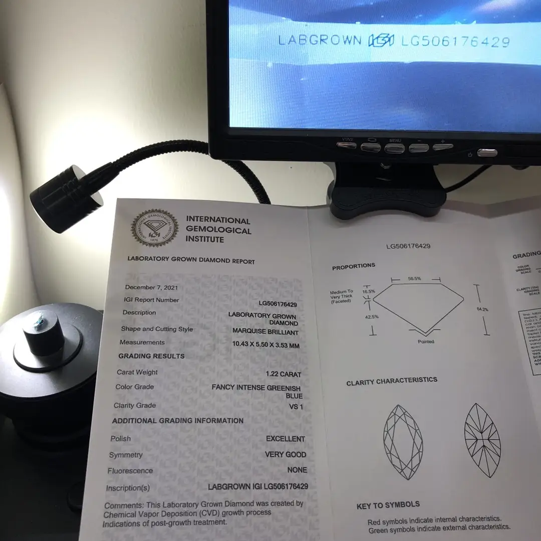 1ct Marquise Blue Lab Grown Diamond: Ideal for All Projects 5