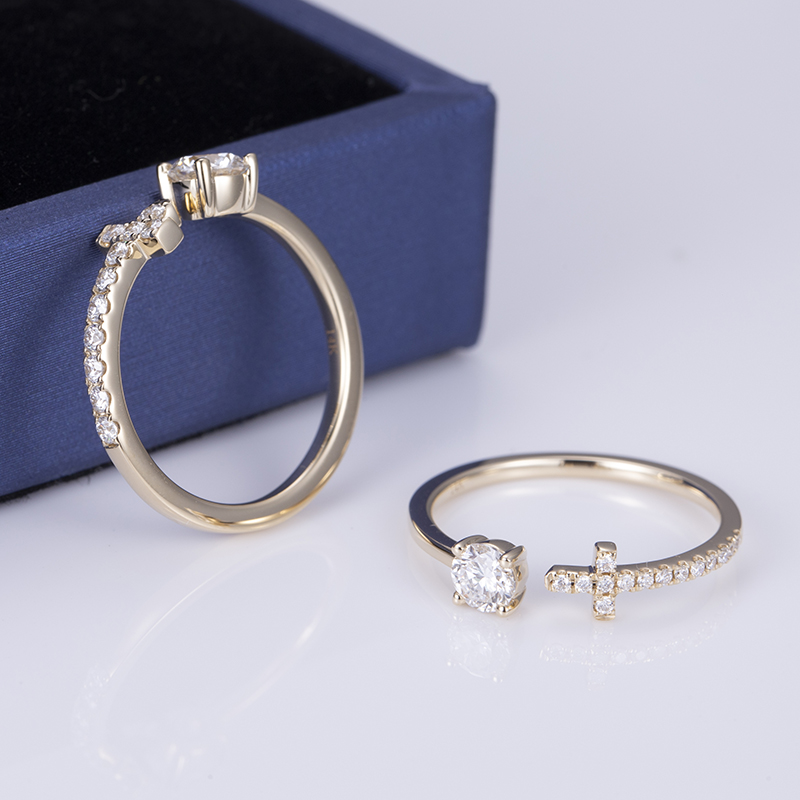 Customized Fashion 18K gold jewelry lab diamond ring manufacturers From China MessiJewelry 9