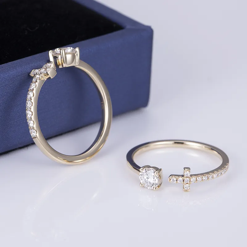 Cincin Pertunangan Berlian Buatan Makmal Barang Kemas Messi dengan Harga Berpatutan 5