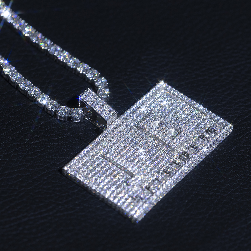 Messi Alahas - Hip hop 925 sterling silver moissanite pendant para sa lalaki Moissante Pendant 11