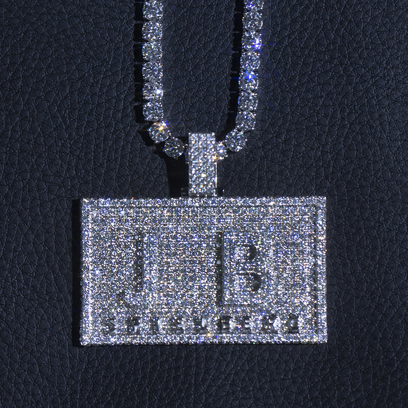 Messi Alahas - Hip hop 925 sterling silver moissanite pendant para sa lalaki Moissante Pendant 13