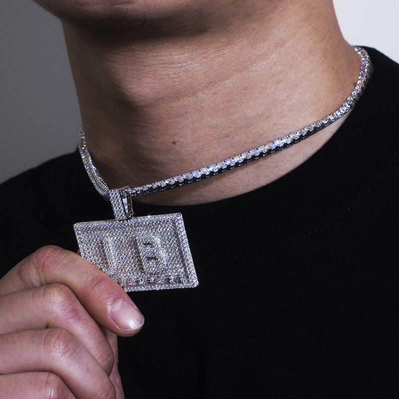 Messi Alahas - Hip hop 925 sterling silver moissanite pendant para sa lalaki Moissante Pendant 16