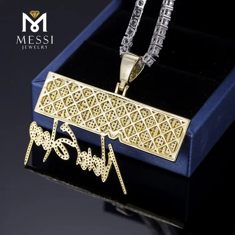 925 Sterling Silver Hip Hop Chain Pendant with Zircon Stones 6