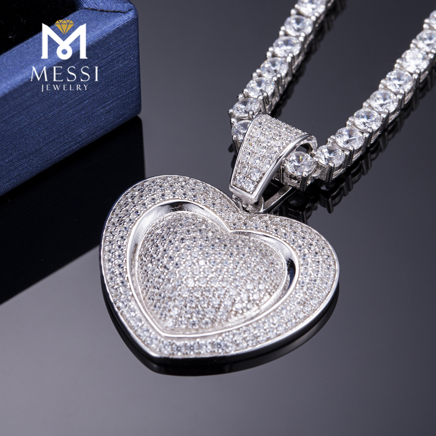 Pasadya nga pilak nga hip hop pendants nga adunay maayong presyo Manufacturer | Messi Alahas 10