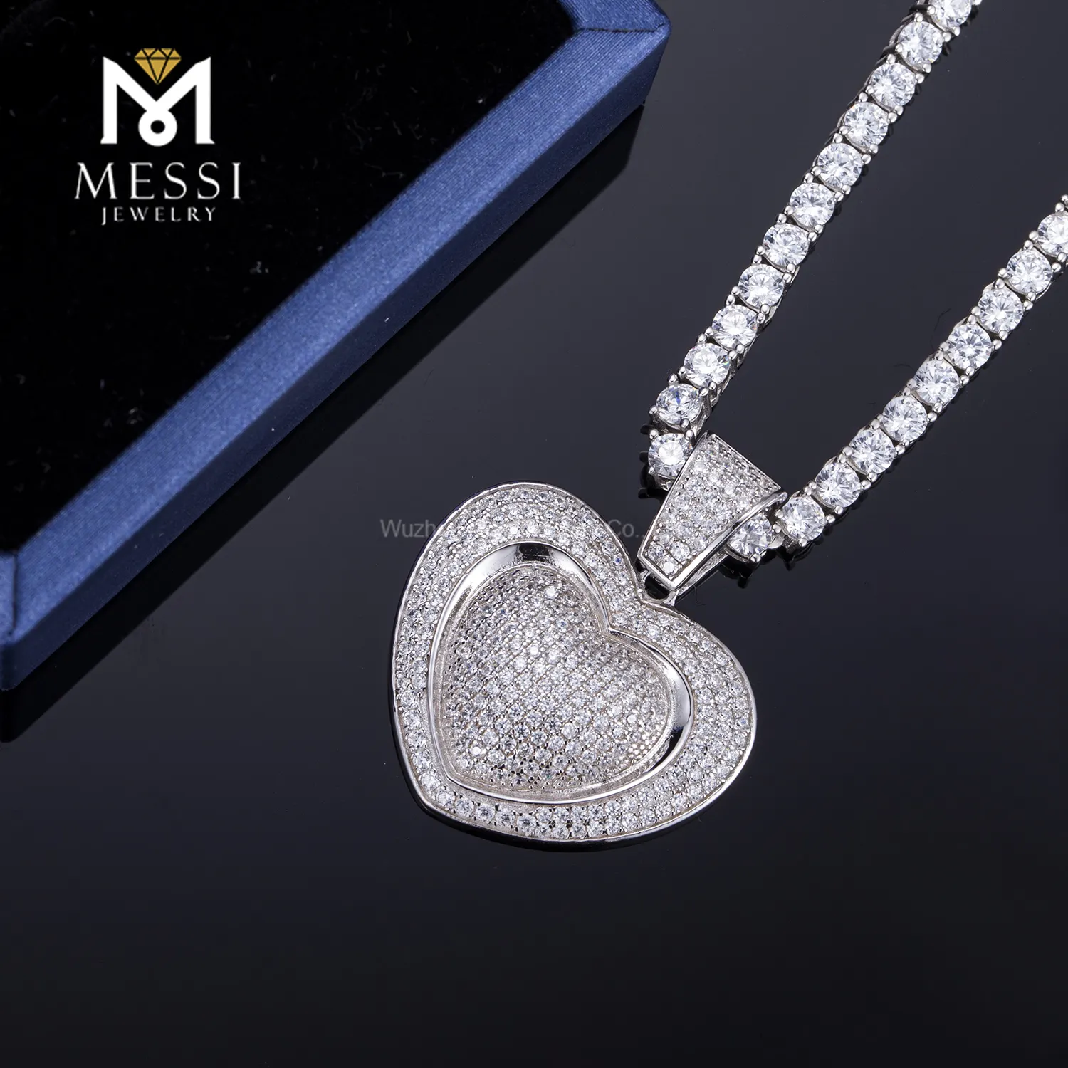 Pendientes de hip hop de plata personalizados con buen fabricante de precios | Joyería de Messi 6