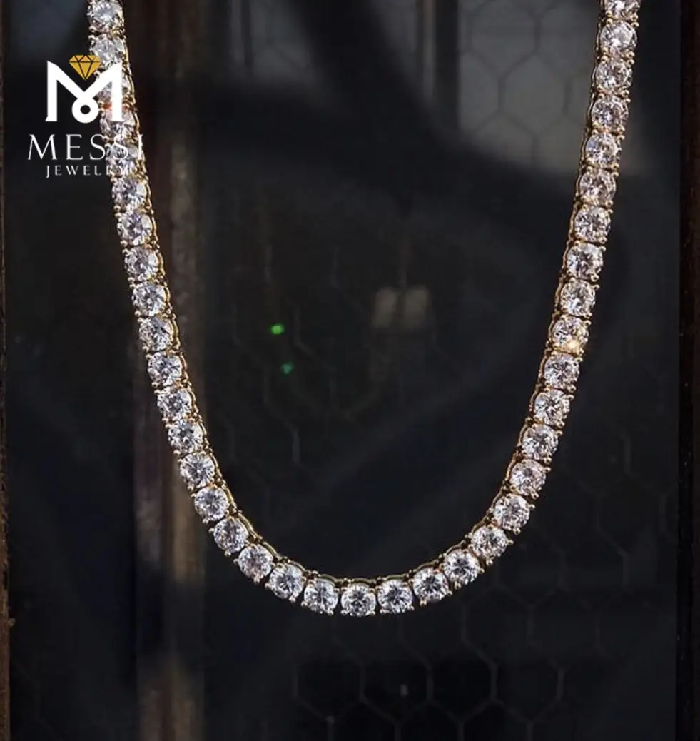 Gioielli Messi - Woman Cubic Zirconia 925 Gioielli in argento sterling cutana da tennis Bracciale da tennis & Collana 1
