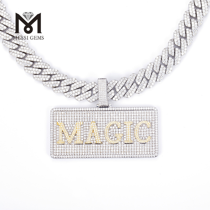 Messi Jewelry - 3D Fully Iced Out moissanite diamonds Hand Setting Custom Pendant Jewelry Moissante Pendant 14