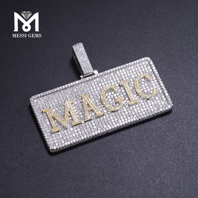 Messi Jewelry - 3D Fully Iced Out moissanite diamonds Hand Setting Custom Pendant Jewelry Moissante Pendant 10