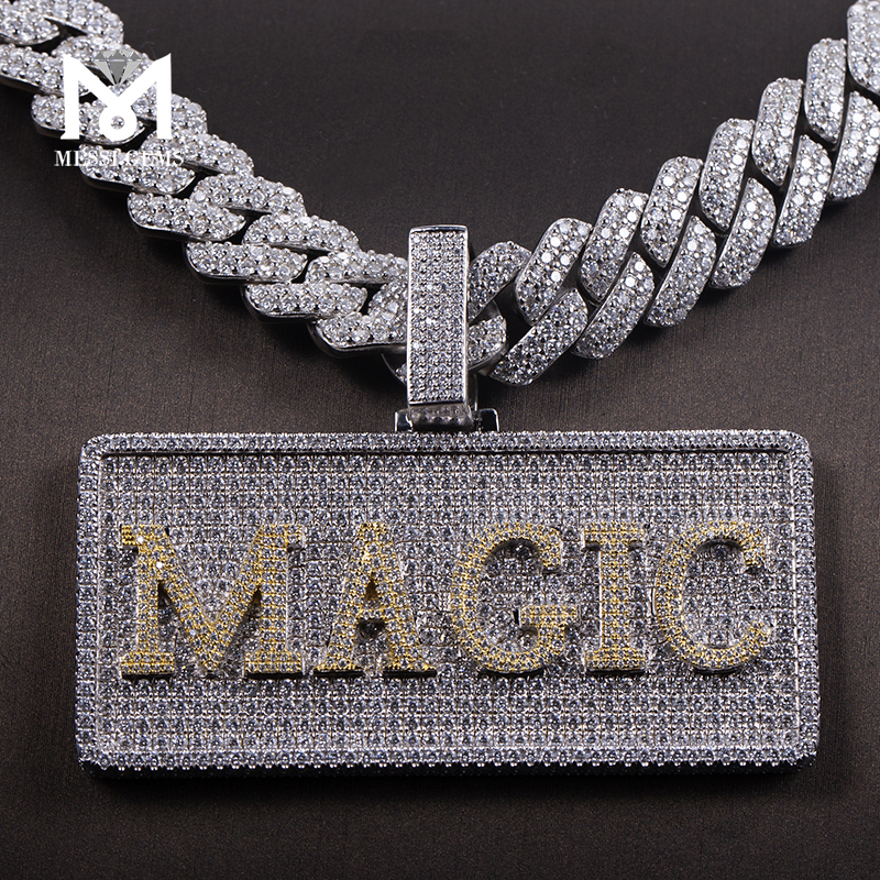 Messi Jewelry - 3D Fully Iced Out moissanite diamonds Hand Setting Custom Pendant Jewelry Moissante Pendant 8