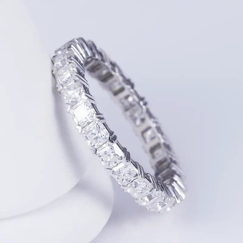 Gioielli Messi - Messi Gems 14K 1,5 mm Eternity Banda Moissanite Gold Ring per donne 2022 anelli di anello di moissanite sintetico alla moda 1