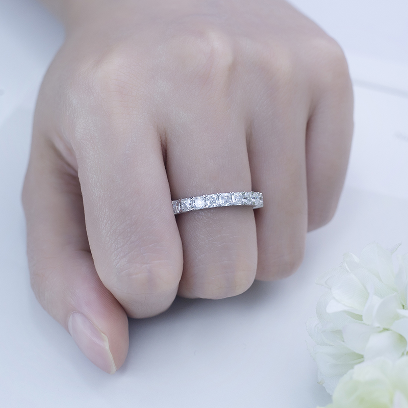 Месси ювелирные изделия - Messi Gems 14k 1,5 мм вечность Moissanite Band Gold Ring для женщин 2022 12