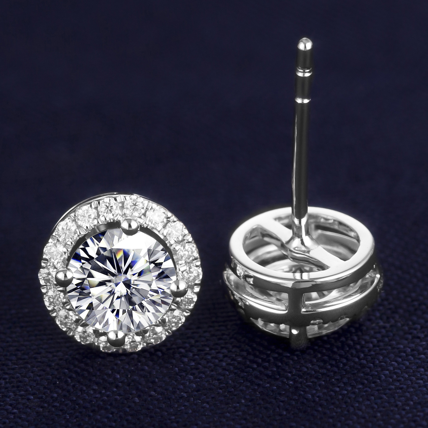 Messi Jewelry - Messi Jewelry MS-284 girls jewelry engagement gift 18k 14k white gold moissanite stud earrings Earrings 8