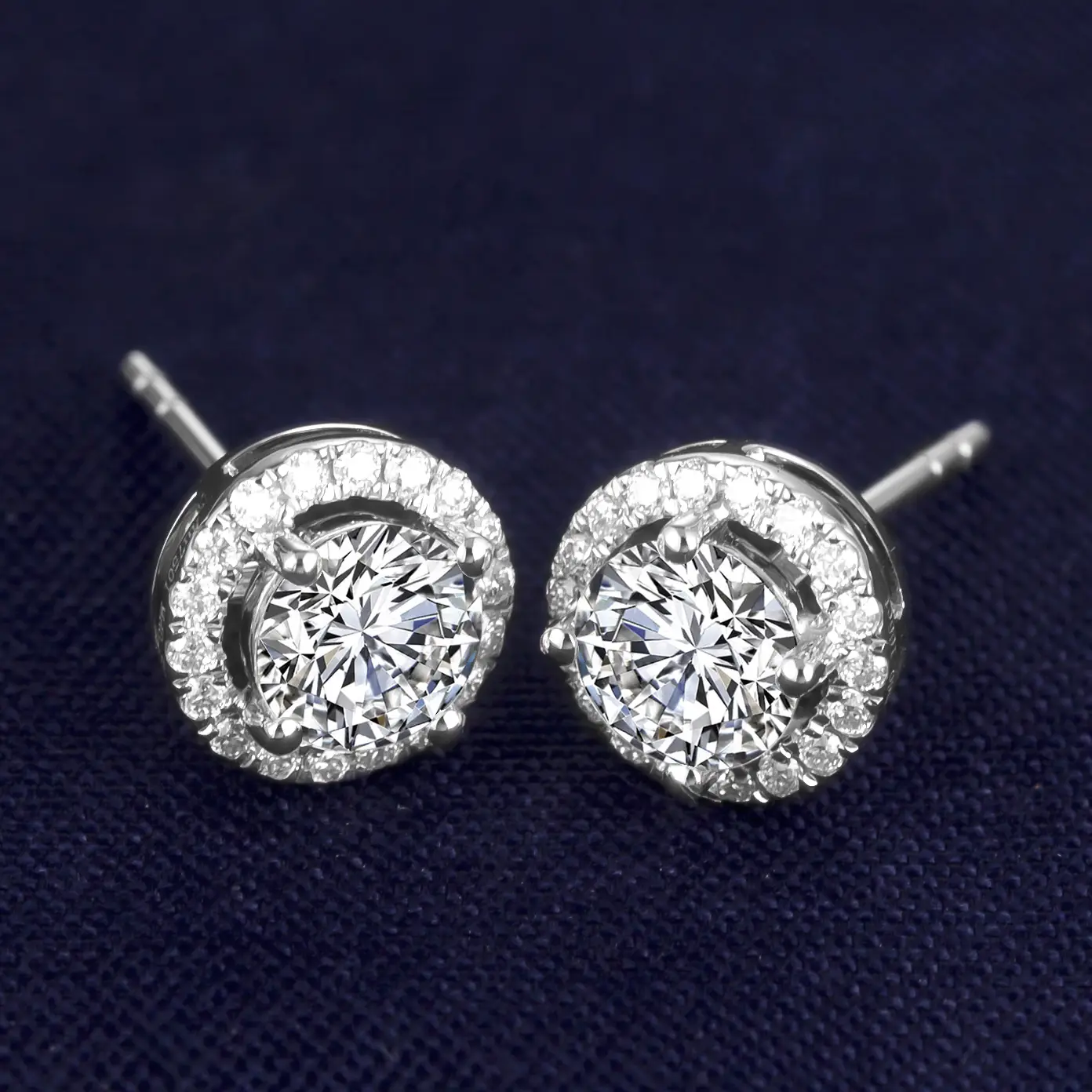 18K White Gold Moissanite Stud Earrings - Customizable Girls Jewelry 6