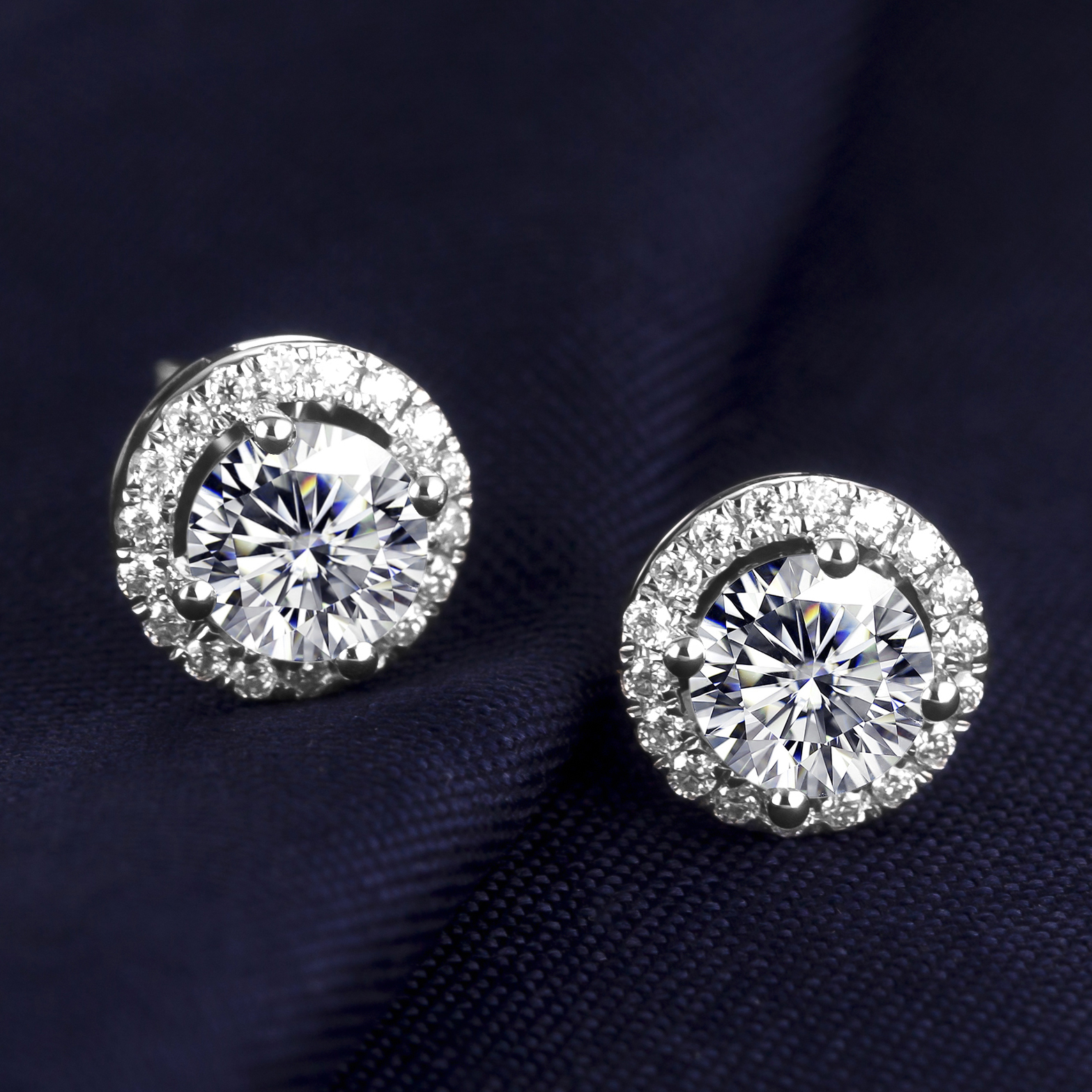 Messi Jewelry - Messi Jewelry MS-284 girls jewelry engagement gift 18k 14k white gold moissanite stud earrings Earrings 10