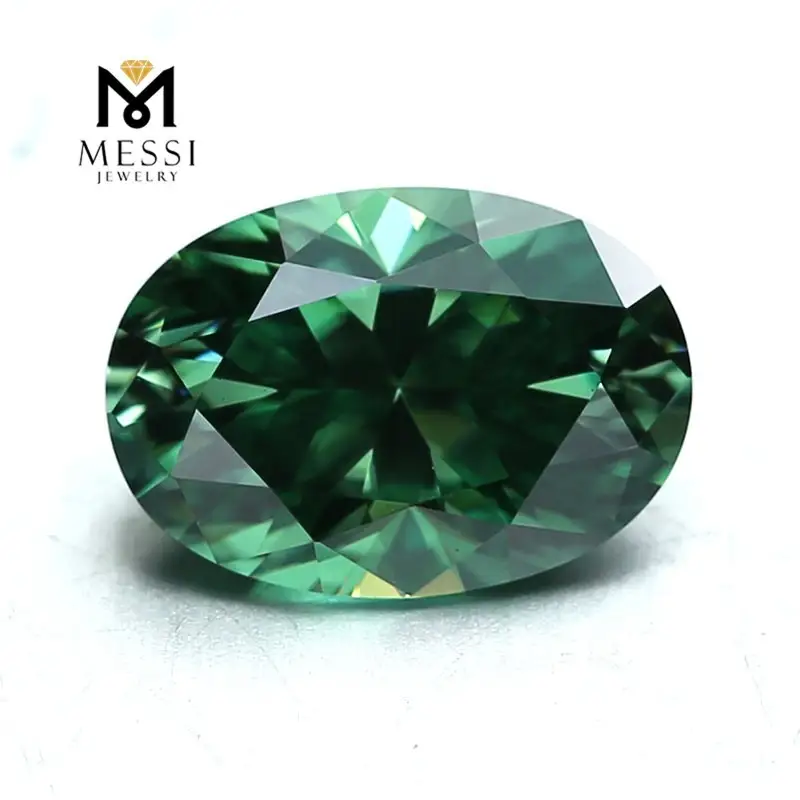 Gioielli Messi - Gioielli Messi Gioielli sciolti in pietra moissanite ovale 7x10mm Green Moissanite Diamond Oval 1