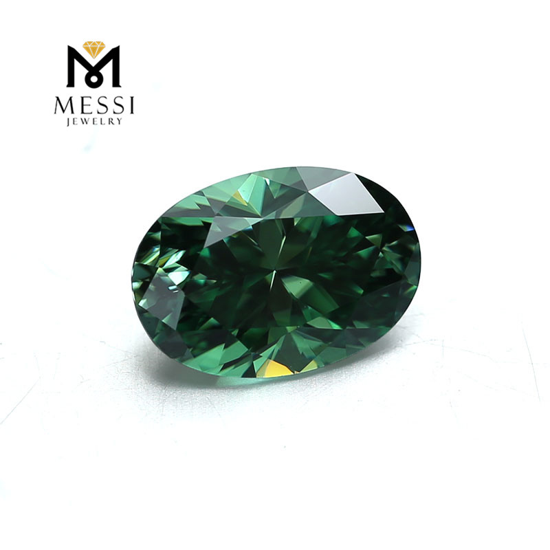 Messi Alahas - Messi Alahas loose moissanite stone oval cut 7x10mm green moissanite diamante Oval 8