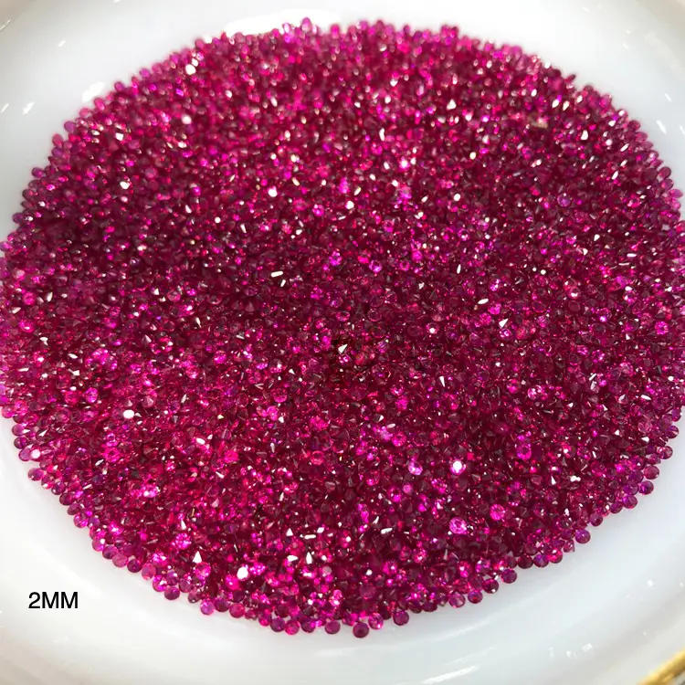 Gioielli Messi - pietra gemella naturale rotonda rossa sciolta di pietra di rubino naturale 1