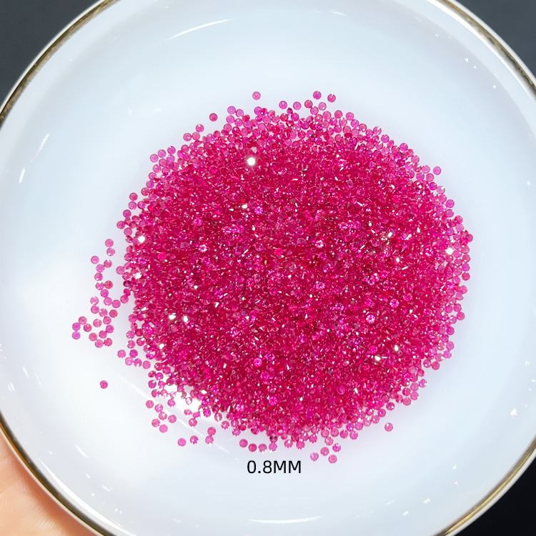 Messi Jewelry - Natural Gemstone Round Red Loose Natural Ruby Stone Ruby 10