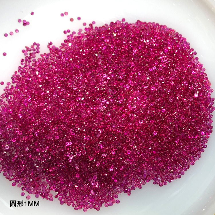 Messi Jewelry - Natural Gemstone Round Red Loose Natural Ruby Stone Ruby 12