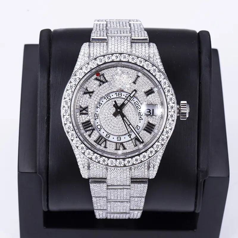 Gioielli Messi - Orologio da diamante Moissanite Hip Hip Hip Business Custuize Moissanite Watch 1