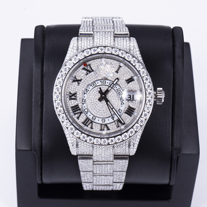 Messi Alahas - Business Hip Hop Moissanite Diamond Watch Ipasibo ang Moissanite nga Relo 10