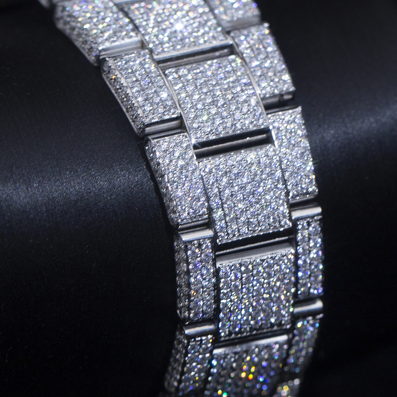 Messi Alahas - Business Hip Hop Moissanite Diamond Watch Ipasibo ang Moissanite nga Relo 12