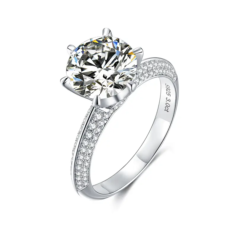 M13E metà del paese 3,0 carati moissanite oro placcato 925 anello solitario in argento sterling 1
