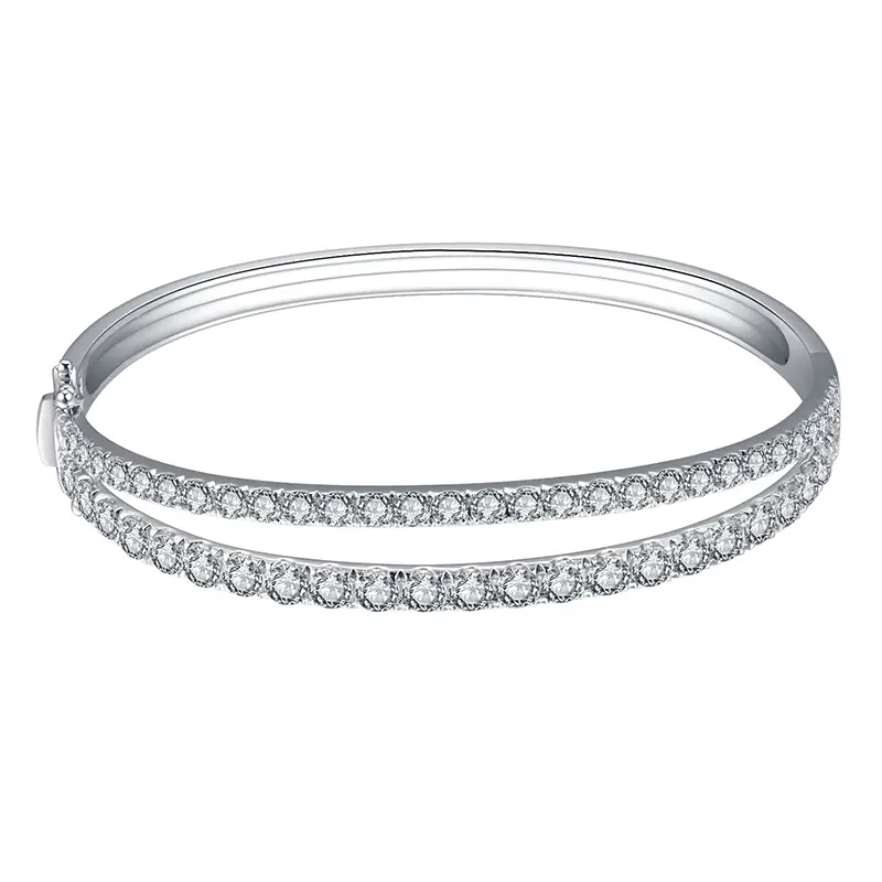 Gioielli Messi - MS -466 18K Gioielli in oro bianco Gioielli Mezza Eternity Lab Braccialetti Bracciale 1