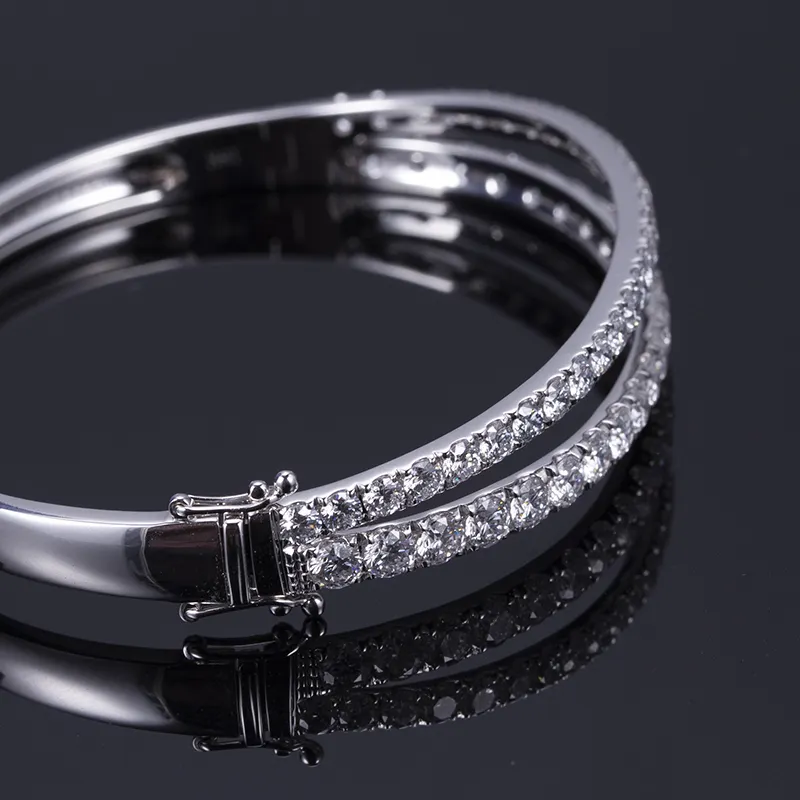 18k White Gold Half Eternity Lab Diamond Bracelet 4