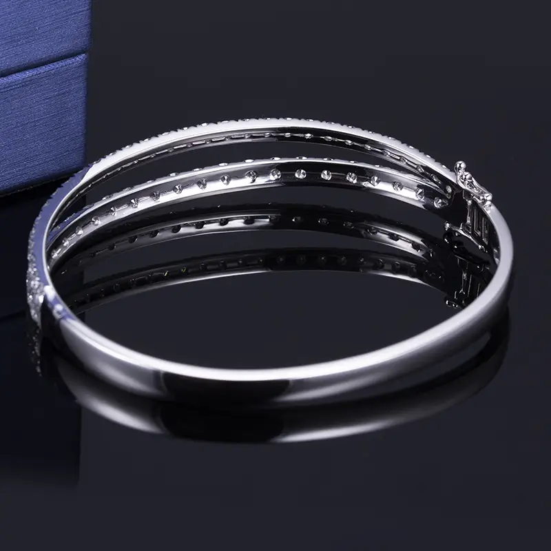 18k White Gold Half Eternity Lab Diamond Bracelet 5