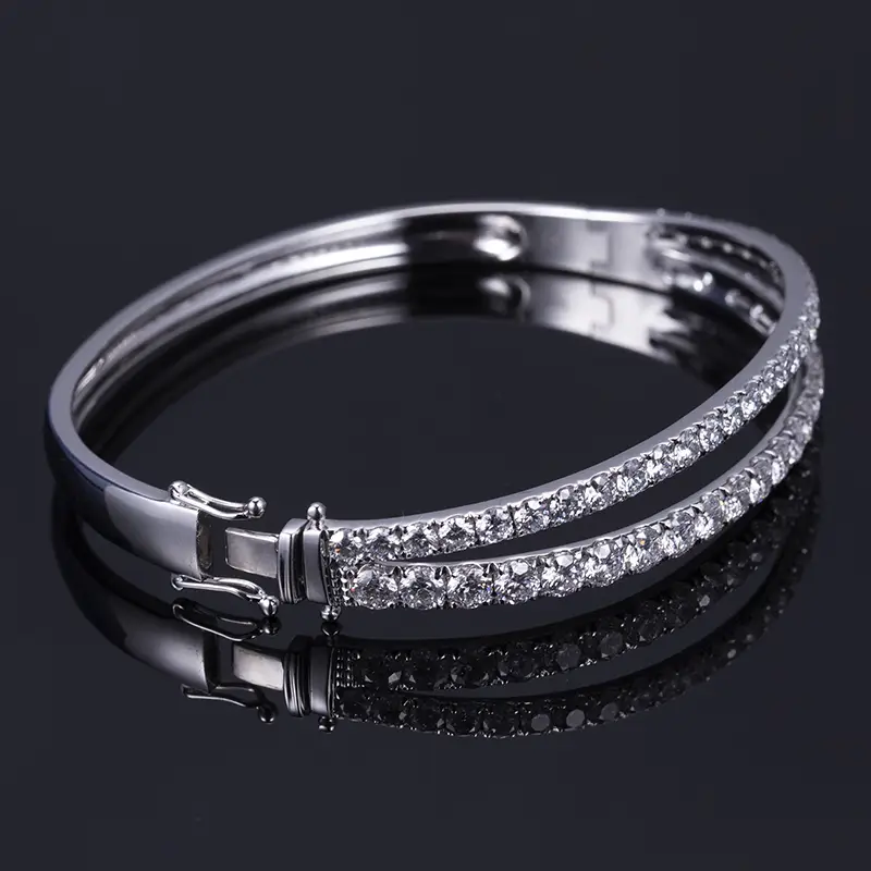 18k White Gold Half Eternity Lab Diamond Bracelet 6