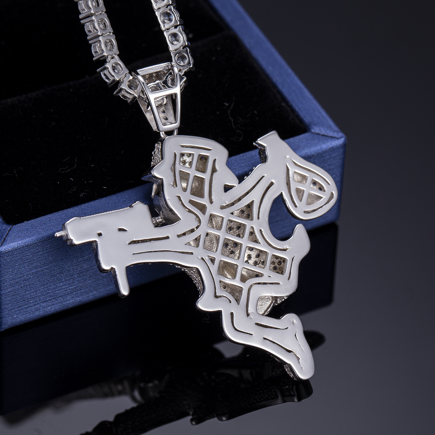 Messi Jewelry Hip Hop Moneybag Pendant 925 Silver Necklace 10