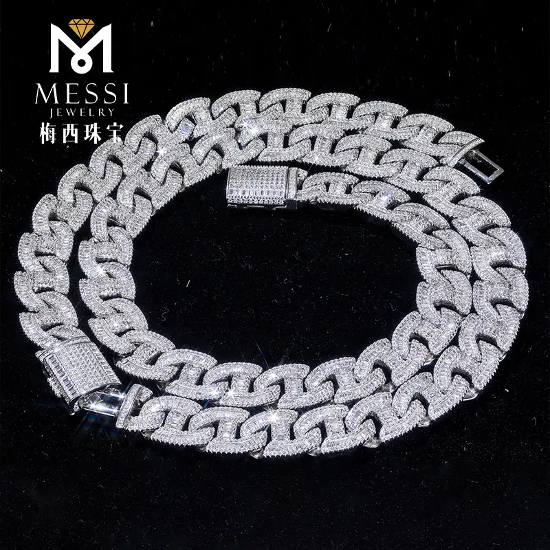 Custom 925 Sterling Silver Cuban Link Necklace by Messi Jewelry 4