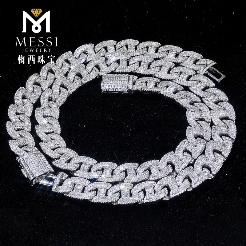 Custom 925 Sterling Silver Cuban Link Necklace by Messi Jewelry 4