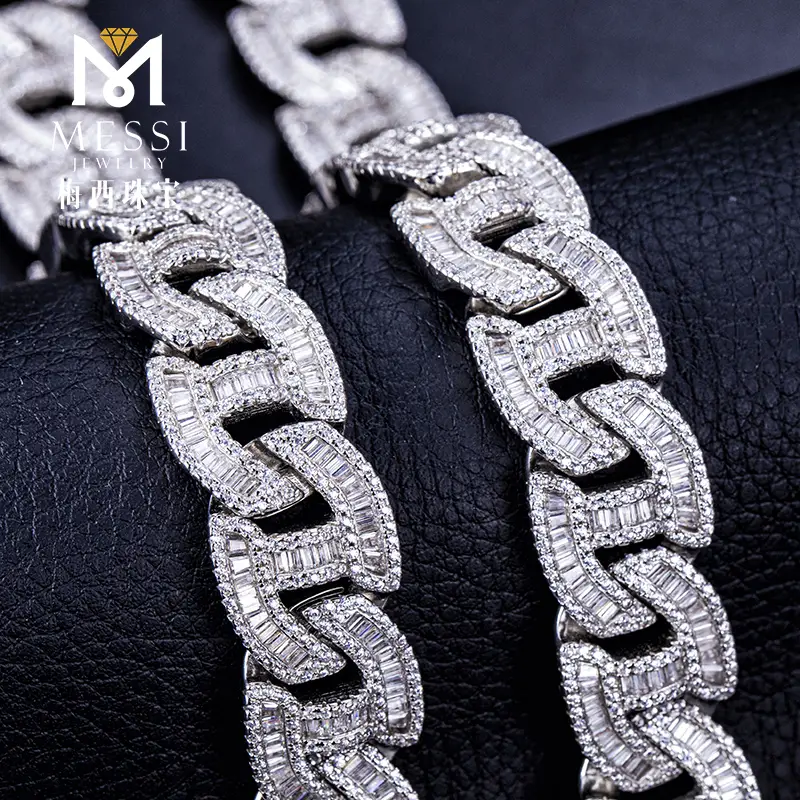 Custom 925 Sterling Silver Cuban Link Necklace by Messi Jewelry 3